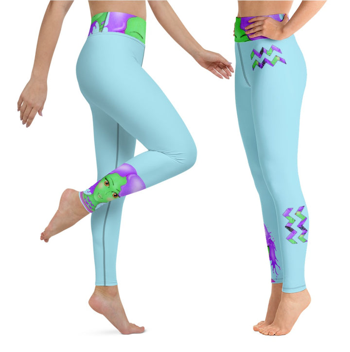 Llama and Cactus Pattern High Waist Yoga Pants for Women Leggings
