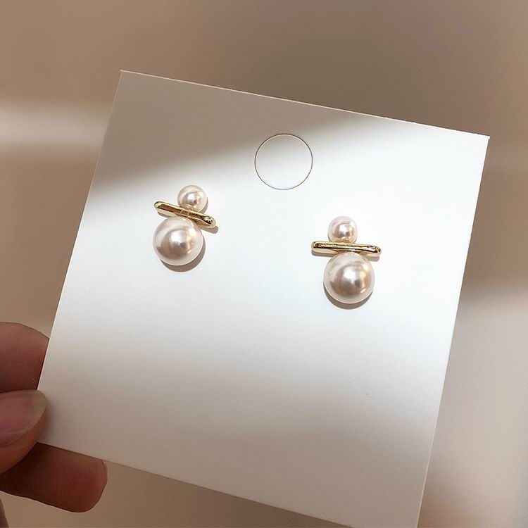 "Double Moon" Pearl Ear Rings. Unique Costume Jewelry. WickedYo