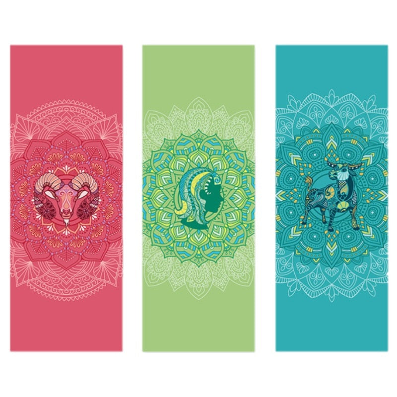 Leo: Yoga Mat for Zodiac Lovers. Personalized Sun Sign Pilates mat. Extra thick, Non Slip. WickedYo.
