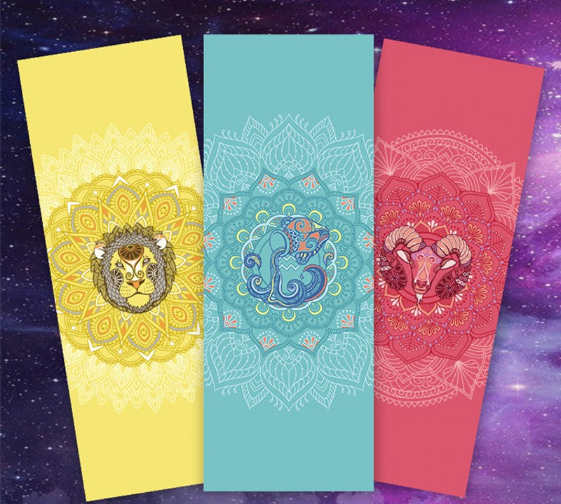 Leo: Yoga Mat for Zodiac Lovers. Personalized Sun Sign Pilates mat. Extra thick, Non Slip. WickedYo.
