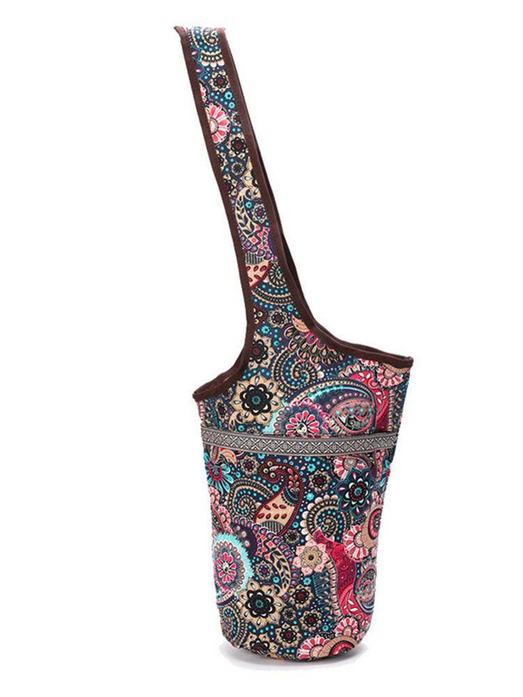 Boho Yoga Mat Tote Bag. Women's all-in-one gym or fitness shoulder bag. WickedYo.