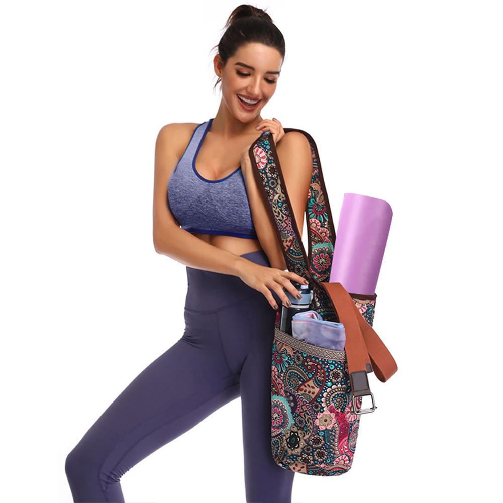 Boho Yoga Mat Tote Bag. Women's all-in-one gym or fitness shoulder bag. WickedYo.