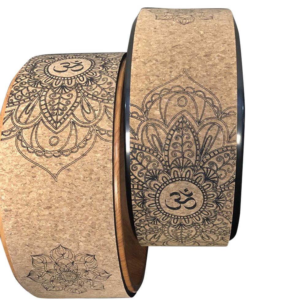 Om or AUM Cork Yoga Wheel. Ideal yoga wheel accessory for beginners. WickedYo.