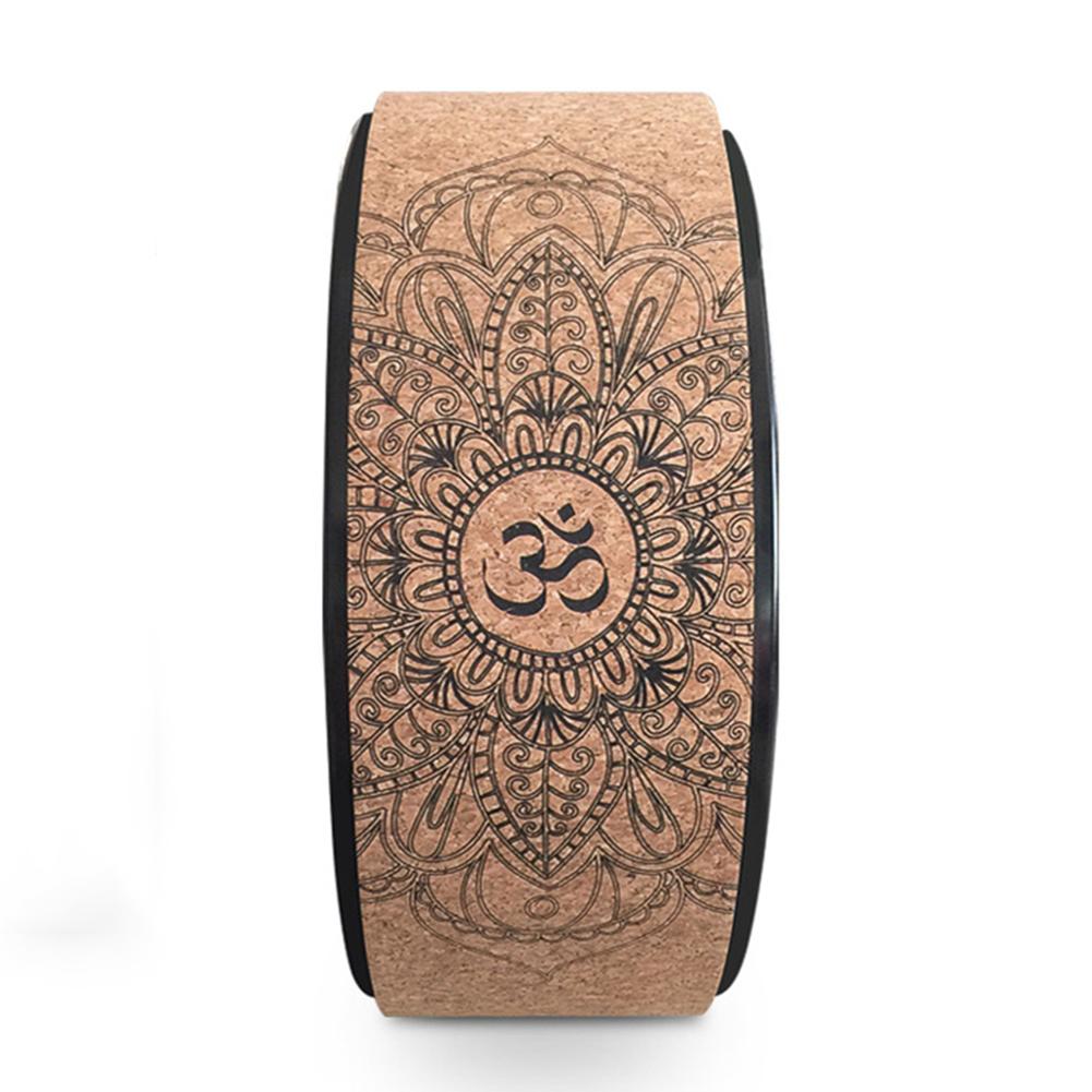 Om or AUM Cork Yoga Wheel. Ideal yoga wheel accessory for beginners. WickedYo.
