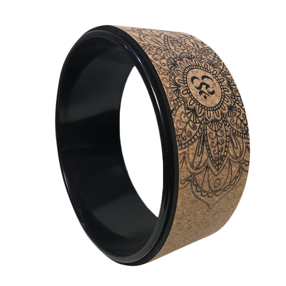 Om or AUM Cork Yoga Wheel. Ideal yoga wheel accessory for beginners. WickedYo.