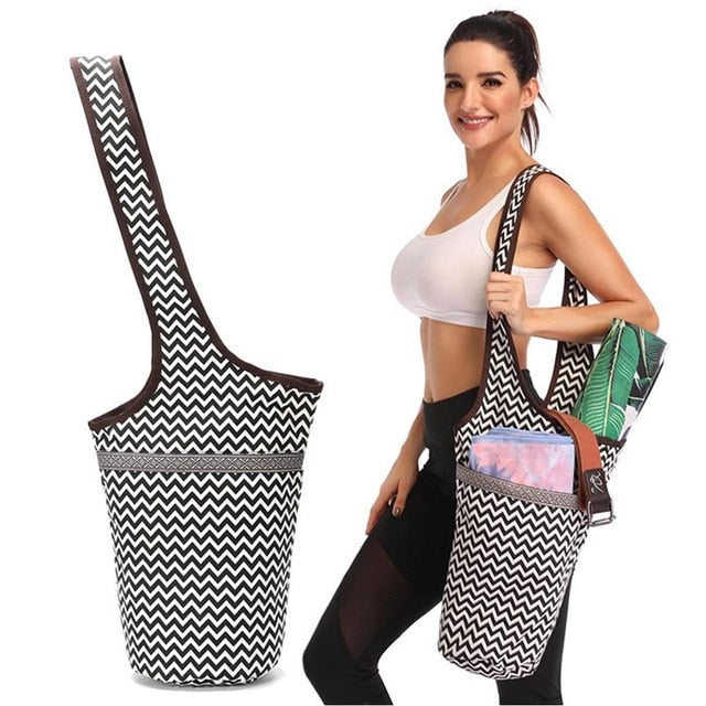 Gift for Yoga Lovers: Yoga Mat Bag. Women's all-in-one shoulder bag. WickedYo.
