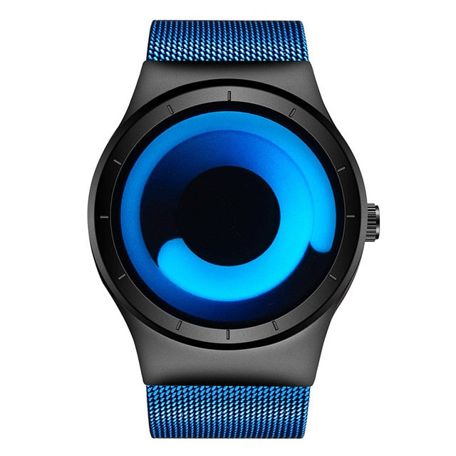 Men's Casual Party Watch. Cool Neon Quartz Steel Mesh Watch. WickedYo