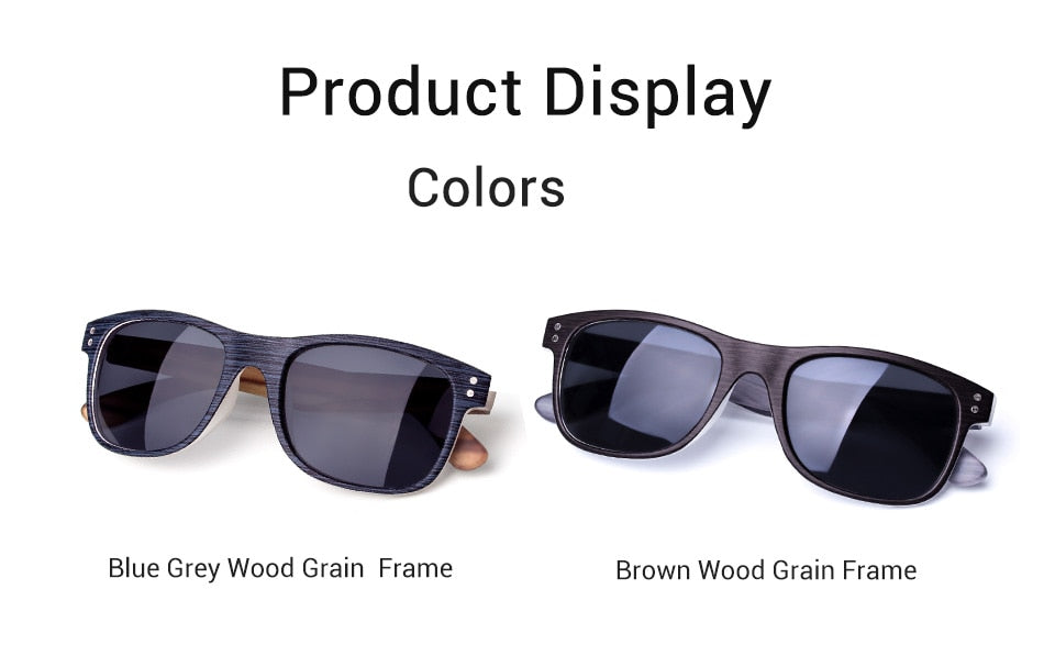 Men's Sunglasses. Polarized Wood Grained Grey "Wall Street" Shades. WickedYo