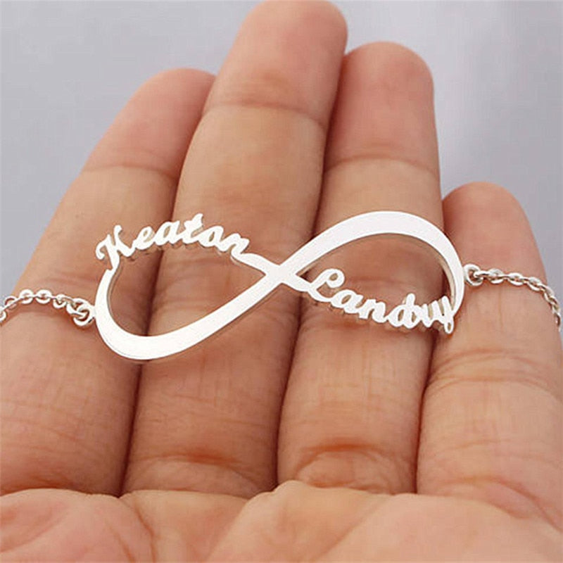 Personalized Couple Names Bracelet. Infinity Bracelet. Custom Jewelry. WickedYo