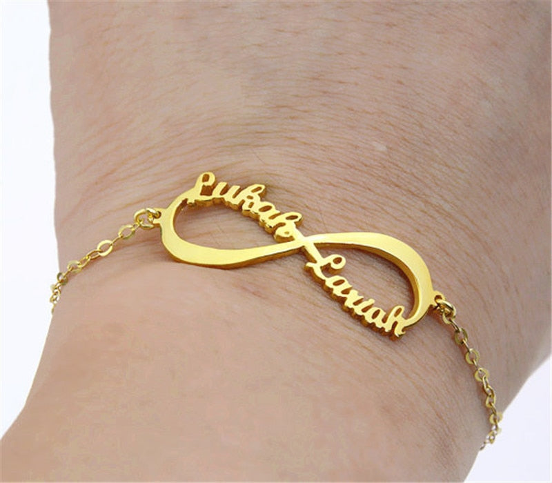 Personalized Couple Names Bracelet. Infinity Bracelet. Custom Jewelry. WickedYo