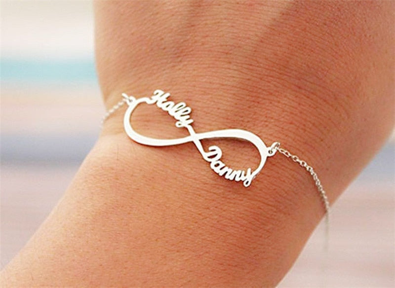 Personalized Couple Names Bracelet. Infinity Bracelet. Custom Jewelry. WickedYo