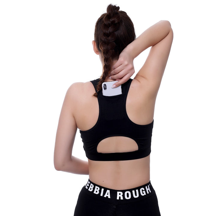 Women Sports Bra With Phone Pocket.  Yoga Pilates Gym Active Wear Bra. WickedYo