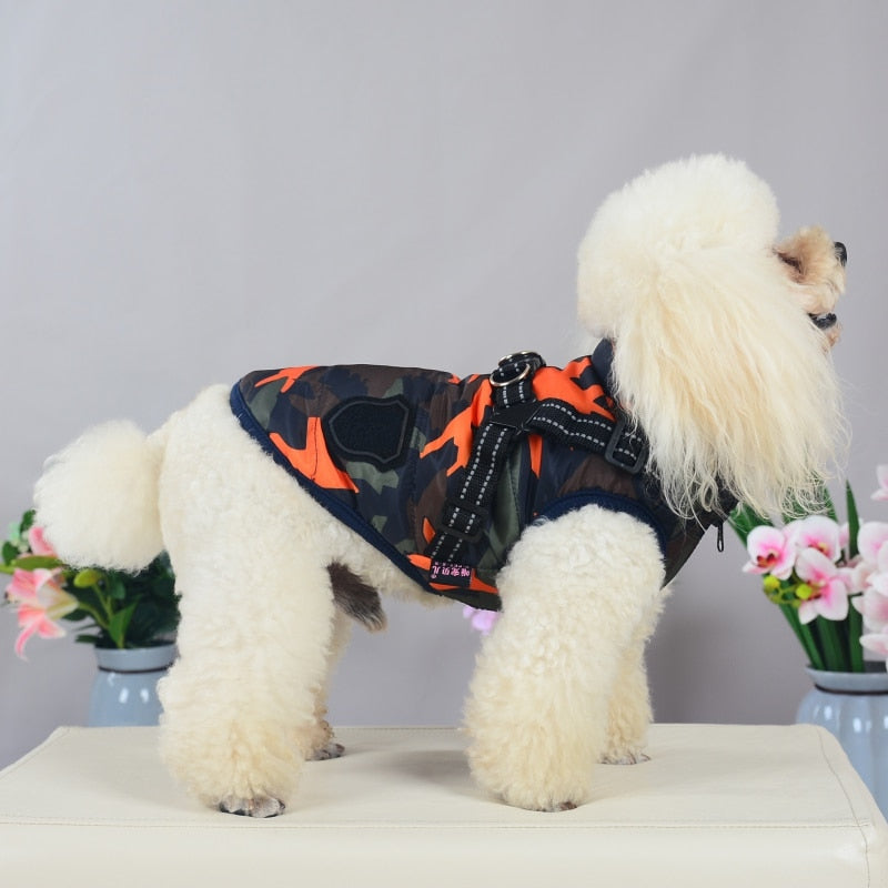 Winter Dog Coat with Harness. Adjustable, Waterproof Cozy Jacket for Dogs. WickedYo