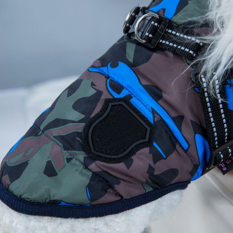 Winter Dog Coat with Harness. Adjustable, Waterproof Cozy Jacket for Dogs. WickedYo