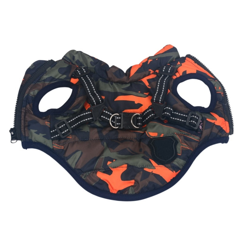 Winter Dog Coat with Harness. Adjustable, Waterproof Cozy Jacket for Dogs. WickedYo