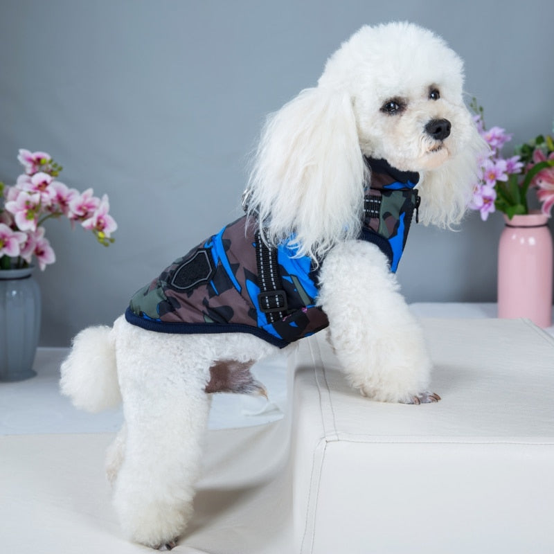 Winter Dog Coat with Harness. Adjustable, Waterproof Cozy Jacket for Dogs. WickedYo
