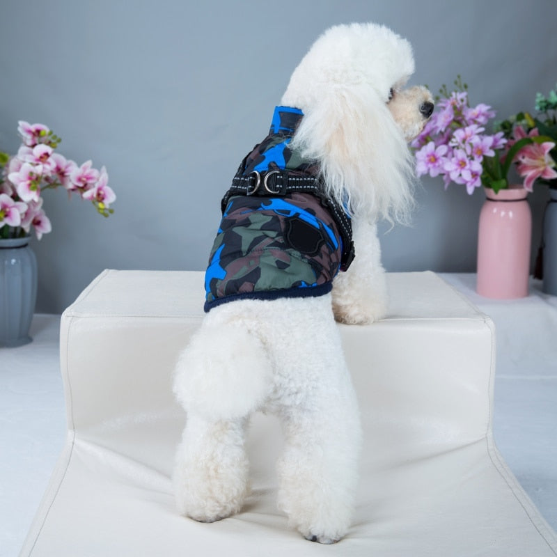 Winter Dog Coat with Harness. Adjustable, Waterproof Cozy Jacket for Dogs. WickedYo
