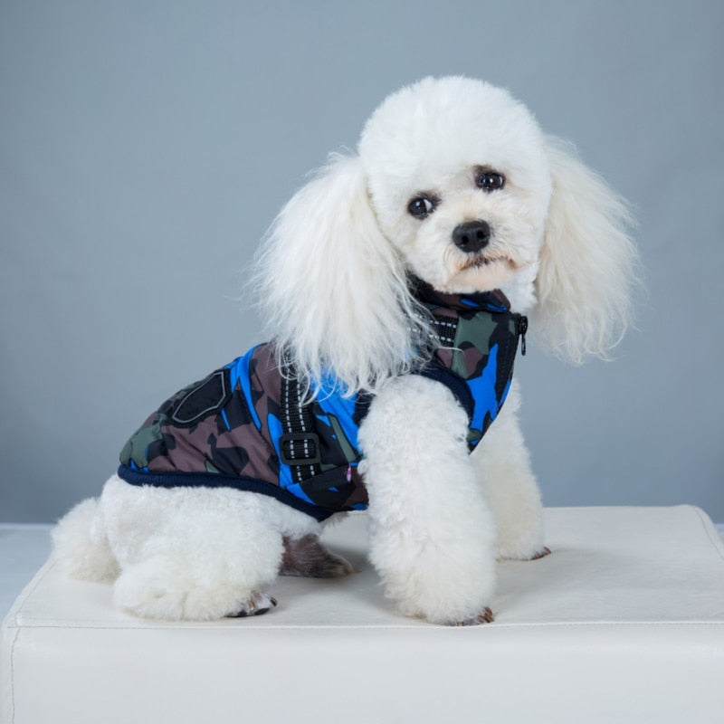 Winter Dog Coat with Harness. Adjustable, Waterproof Cozy Jacket for Dogs. WickedYo