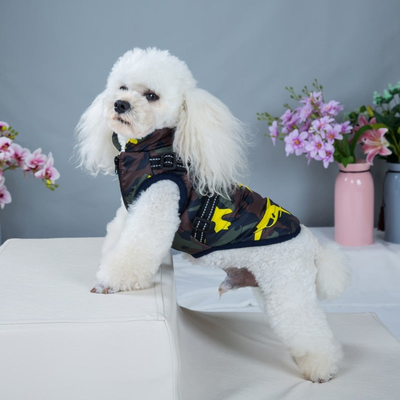 Winter Dog Coat with Harness. Adjustable, Waterproof Cozy Jacket for Dogs. WickedYo
