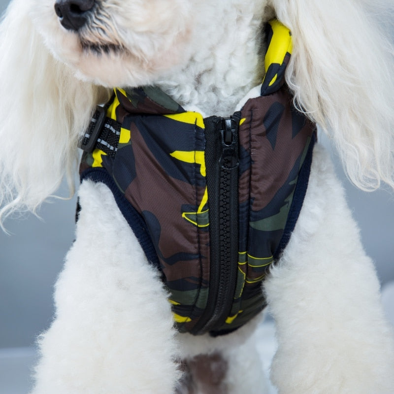 Winter Dog Coat with Harness. Adjustable, Waterproof Cozy Jacket for Dogs. WickedYo