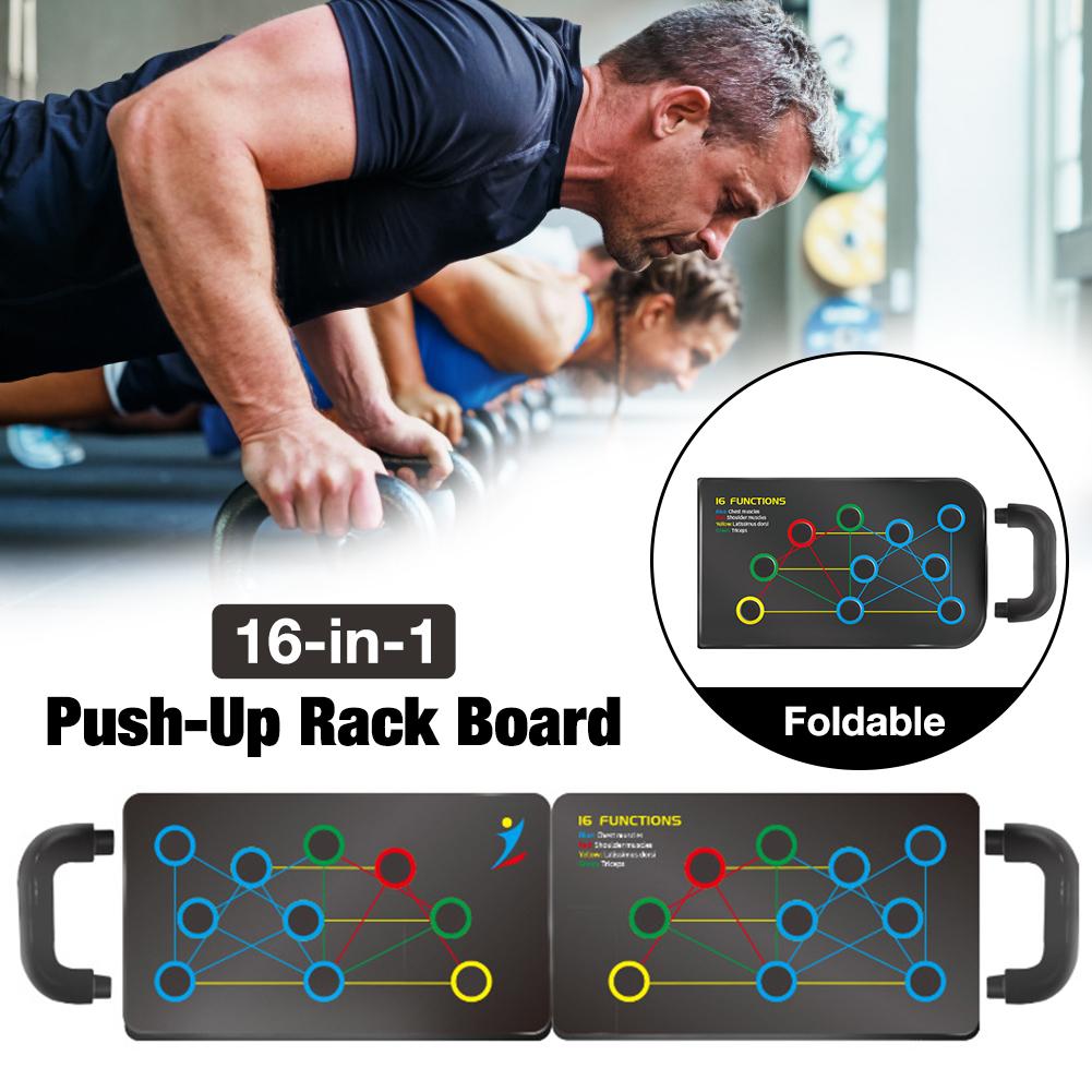 PowerPushUp: 16-in-1 Push-Up Rack Board. Muscle Trainer. Home Workout Fitness. WickedYo.