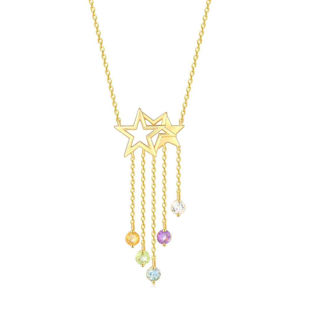 Star Charm Choker Necklace. Cute Sterling Silver Drop Pendant and Chain. WickedYo