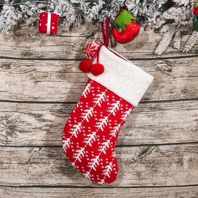 Red, White & Green Christmas Stockings. Classic X'mas Look Christmas Sock. Holiday Home Decor. WickedYo