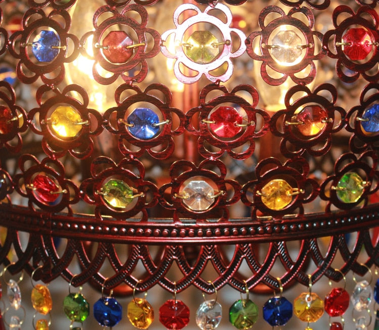 Stained Glass Look Pendant Lamp. Retro Chic Dining Room Light. Bar Area Hanging Lamp. WickedYo