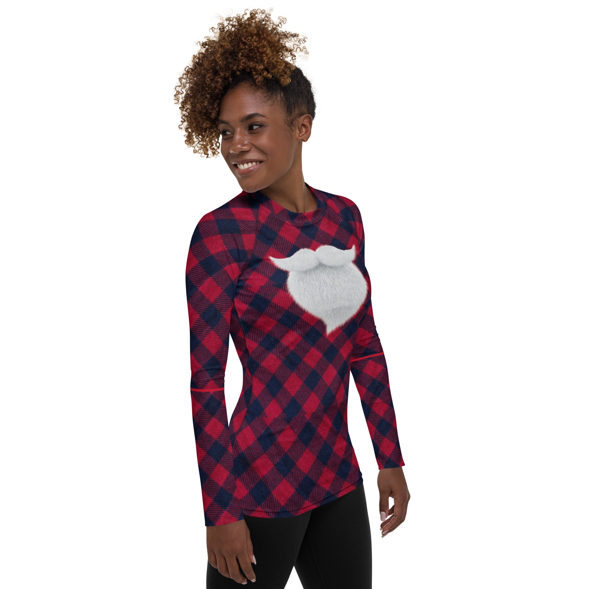 Red and Black Christmas Girl's Pullover. Plaid Christmas Long Sleeved Top. WickedYo.