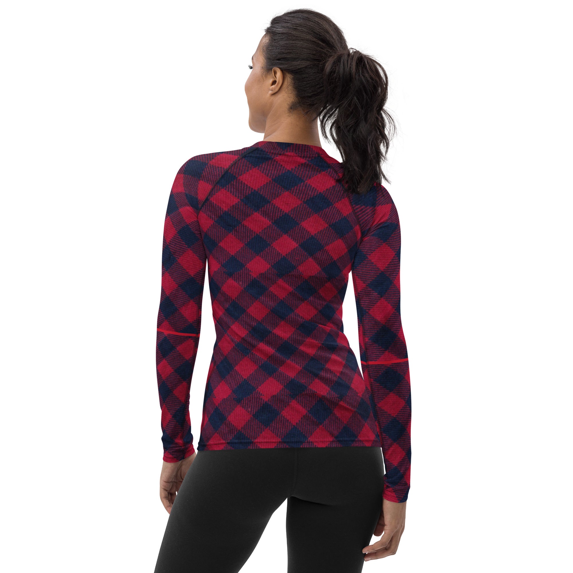 Red and Black Christmas Girl's Pullover. Plaid Christmas Long Sleeved Top. WickedYo.