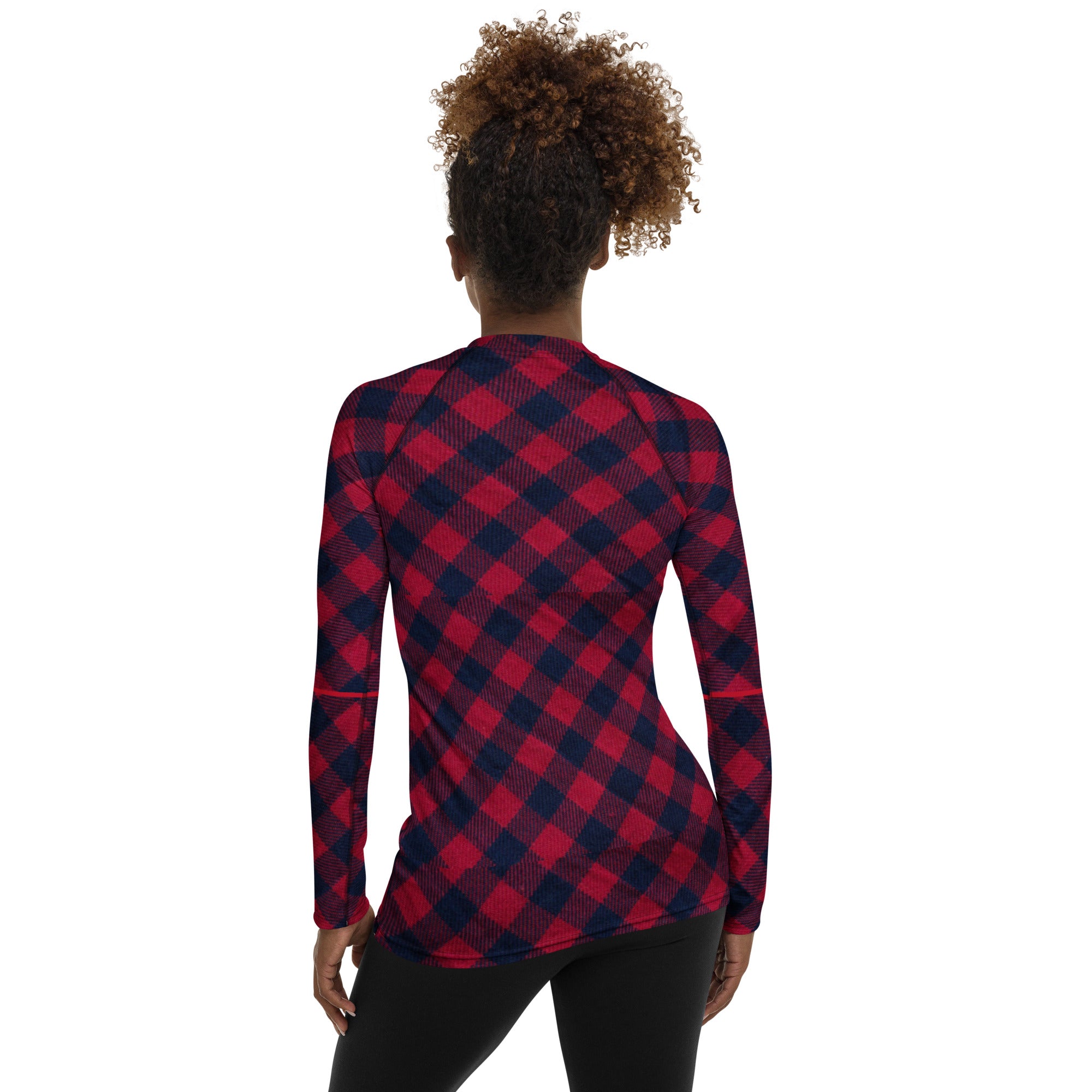Red and Black Christmas Girl's Pullover. Plaid Christmas Long Sleeved Top. WickedYo.