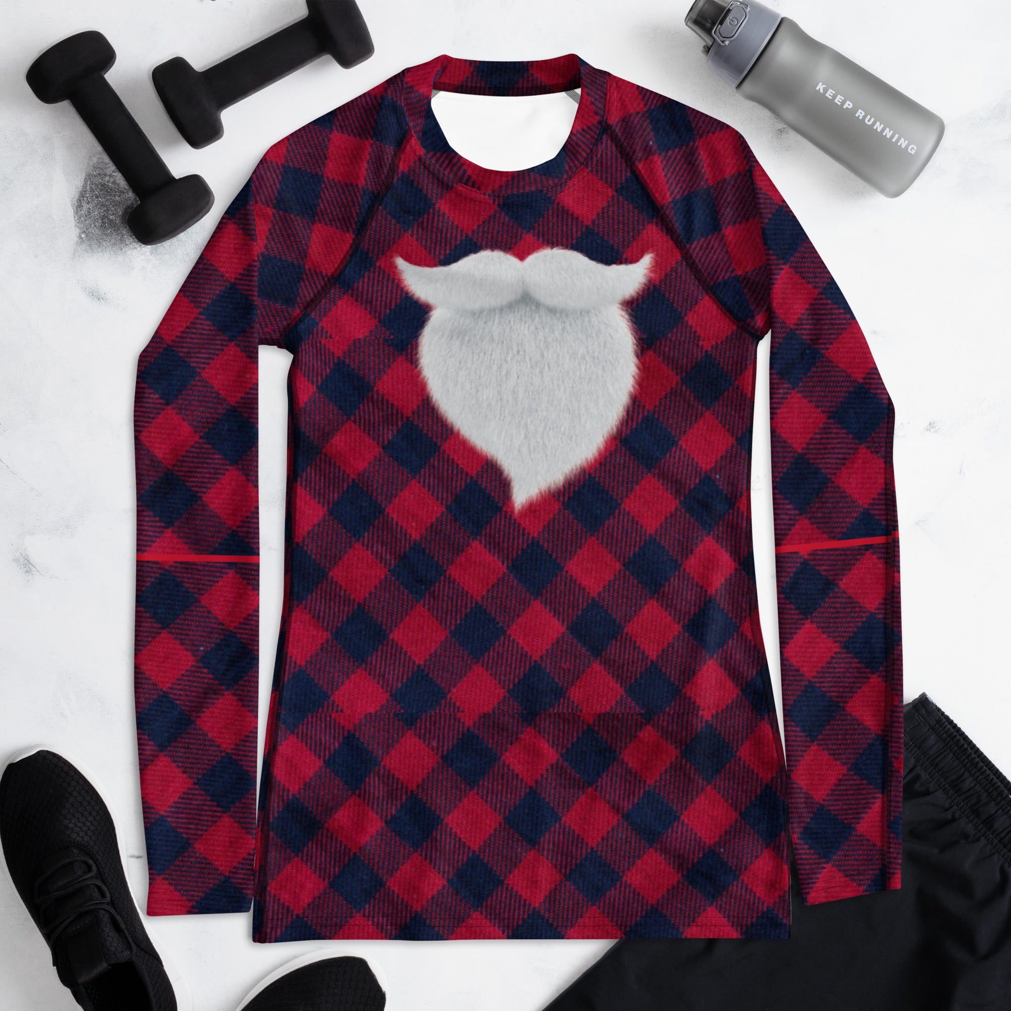 Red and Black Christmas Girl's Pullover. Plaid Christmas Long Sleeved Top. WickedYo.