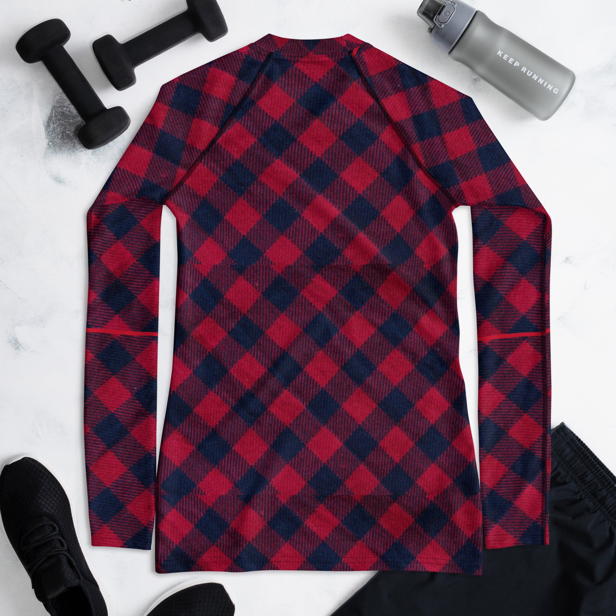 Red and Black Christmas Girl's Pullover. Plaid Christmas Long Sleeved Top. WickedYo.