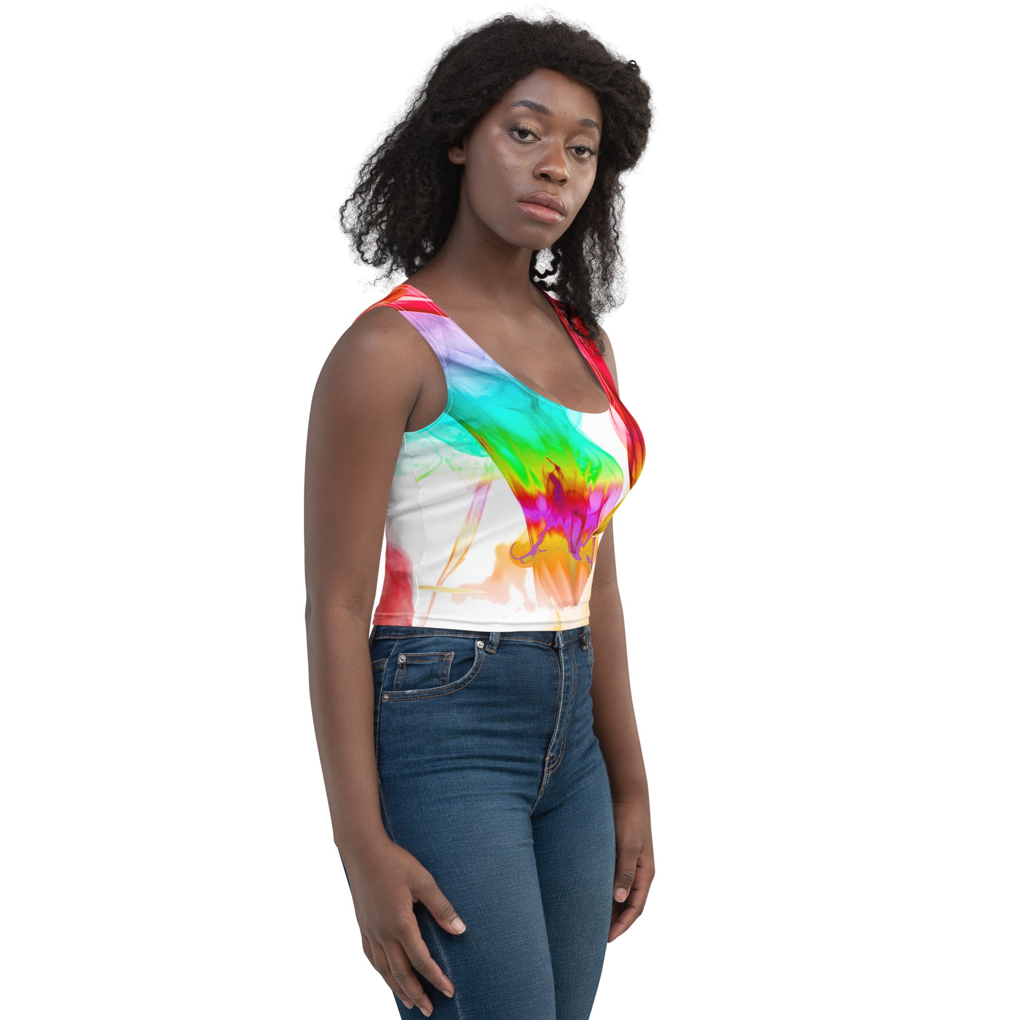Gym Crop Top. Yoga Crop Tee. Activewear and Streetwear. Colorfall by WickedYo.