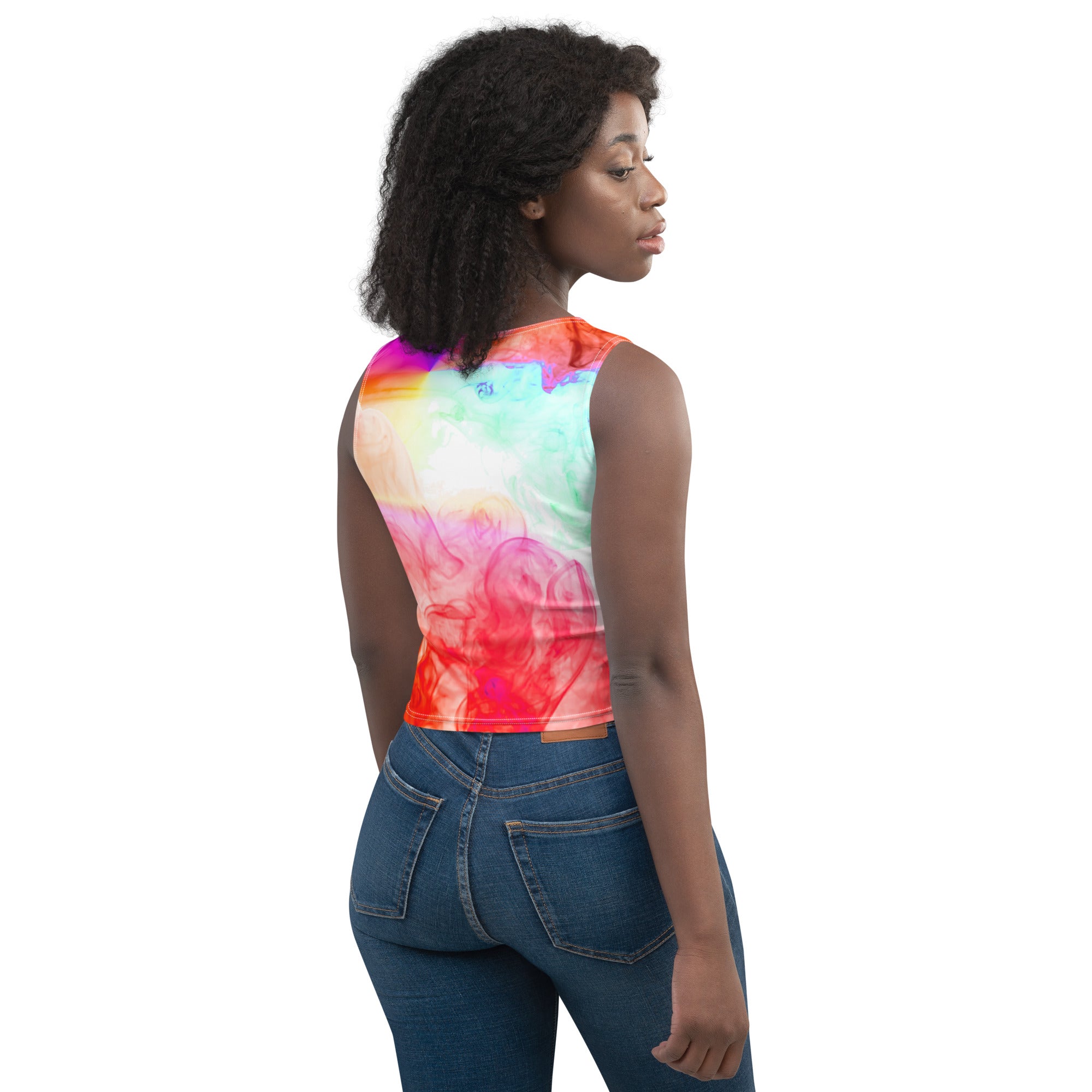 Gym Crop Top. Yoga Crop Tee. Activewear and Streetwear. Colorfall by WickedYo.