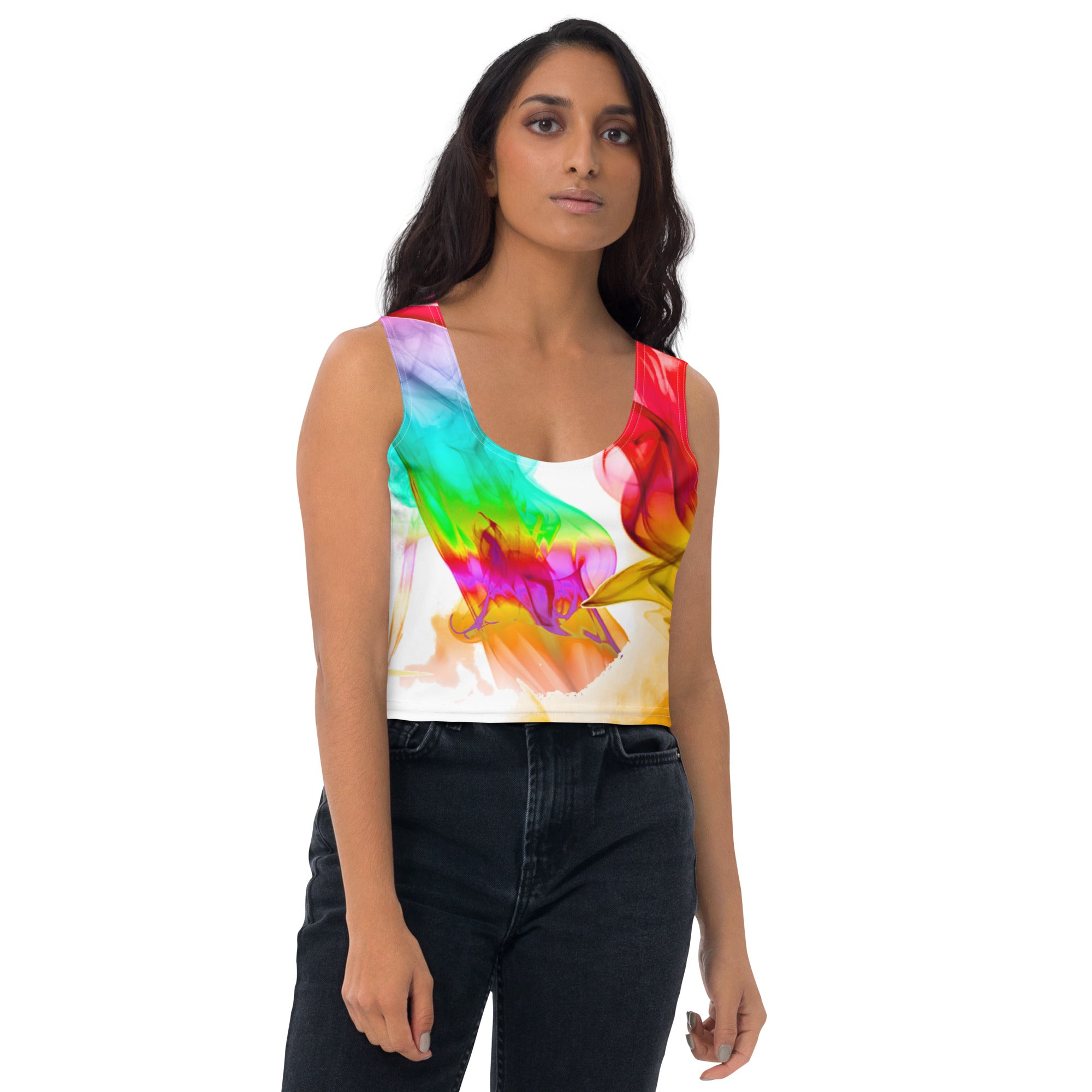 Gym Crop Top. Yoga Crop Tee. Activewear and Streetwear. Colorfall by WickedYo.