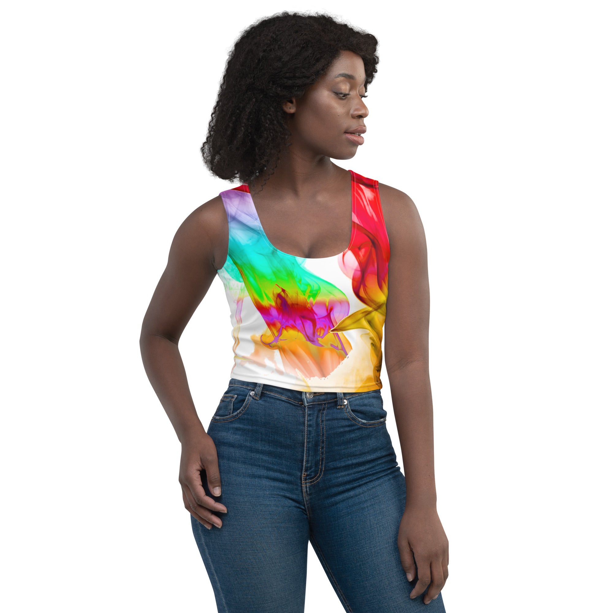 Gym Crop Top. Yoga Crop Tee. Activewear and Streetwear. Colorfall by WickedYo.