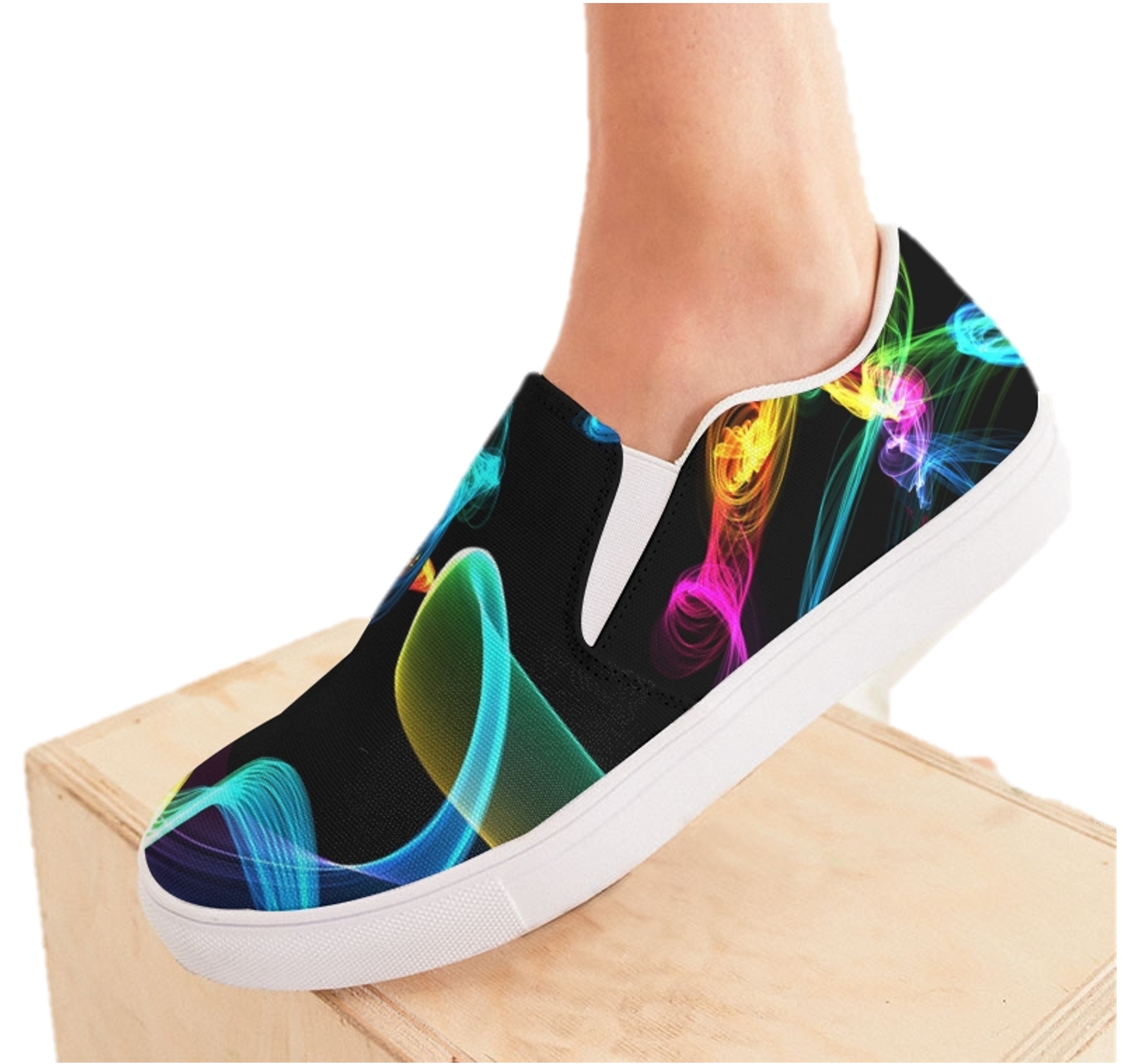 Girls' Slip-on Sneakers Shoes. Printed Keds. Canvas Shoes for Women. WickedYo