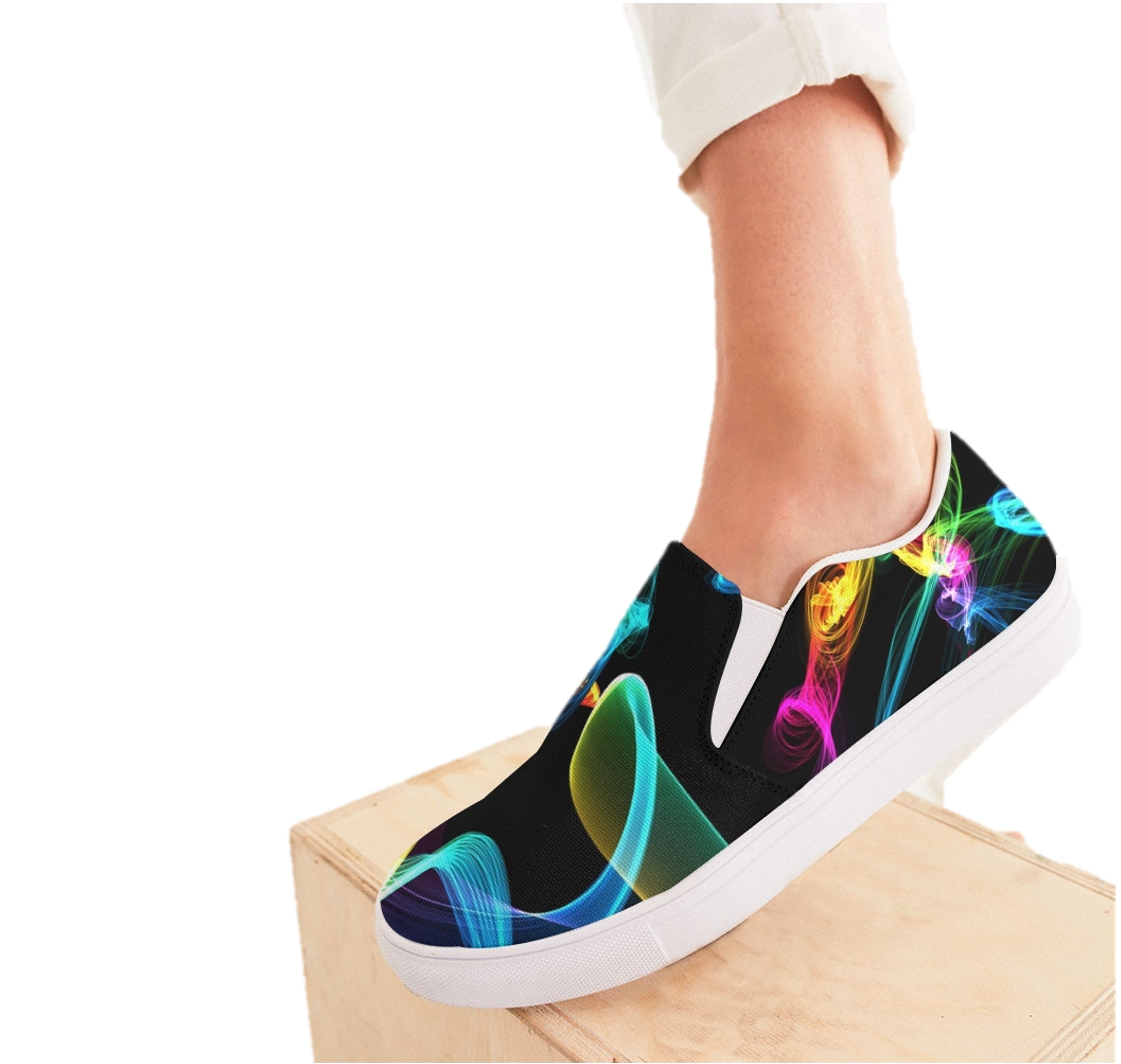 Girls' Slip-on Sneakers Shoes. Printed Keds. Canvas Shoes for Women. WickedYo