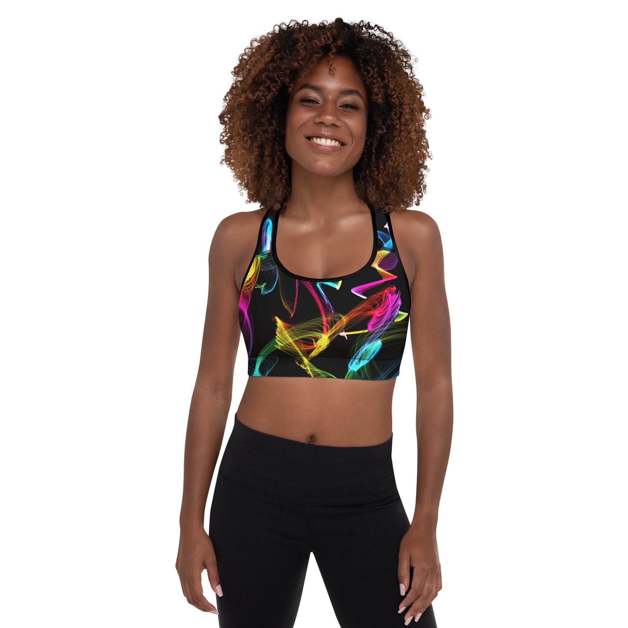 Sports Bra for Fitness Workouts. Activewear Bra. Yoga or Gym Top. "Strobes" by WickedYo.