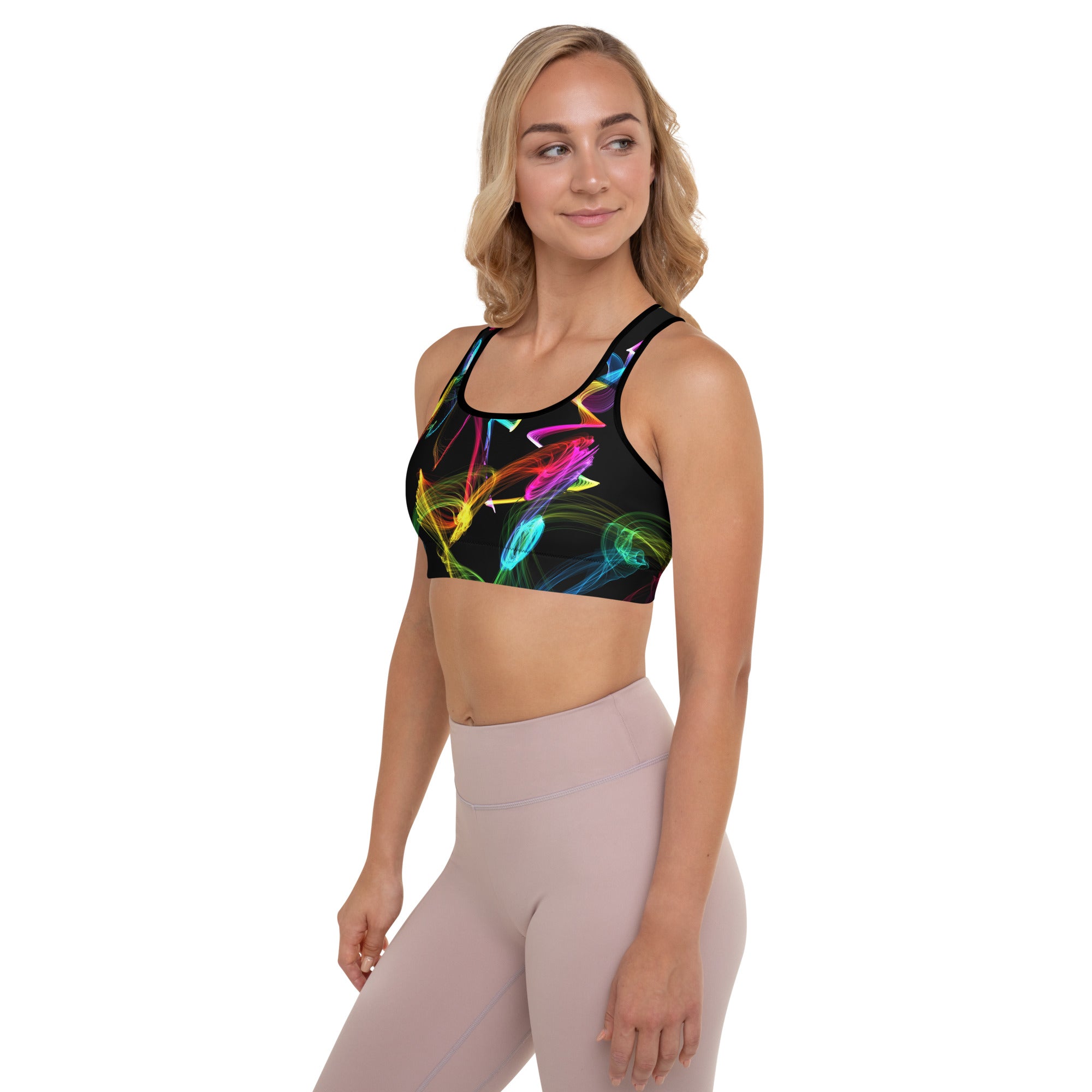 Sports Bra for Fitness Workouts. Activewear Bra. Yoga or Gym Top. "Strobes" by WickedYo.