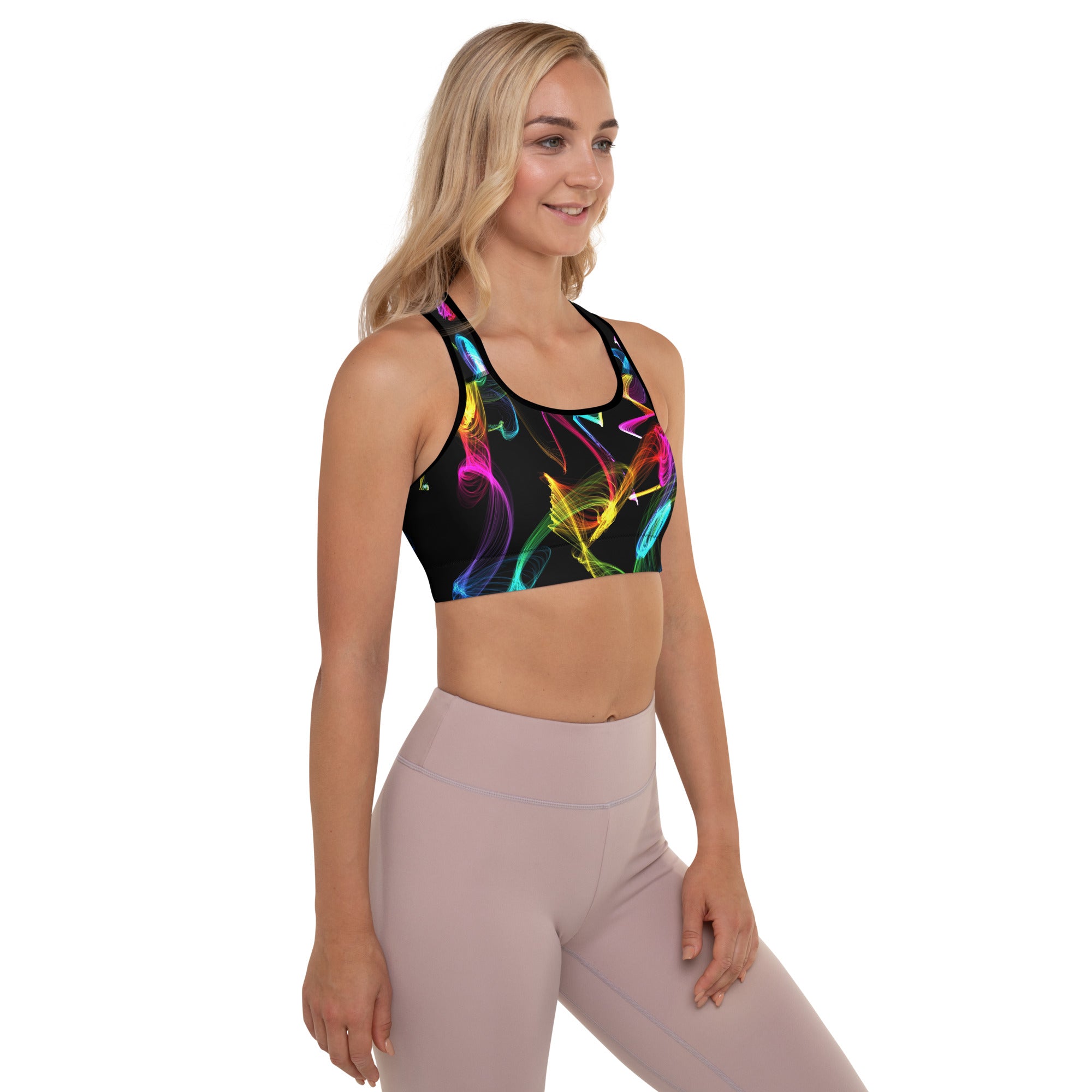 Sports Bra for Fitness Workouts. Activewear Bra. Yoga or Gym Top. "Strobes" by WickedYo.