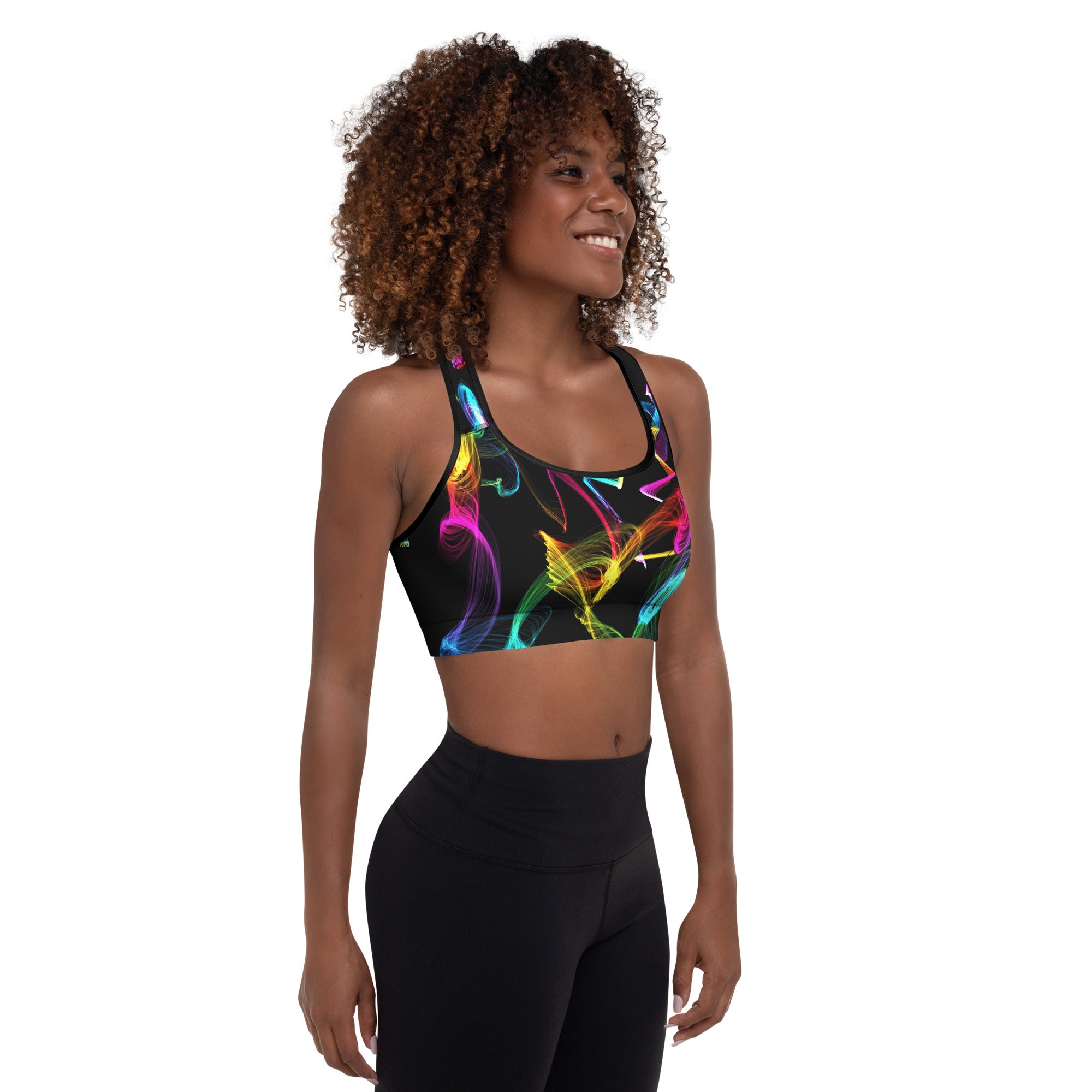 Sports Bra for Fitness Workouts. Activewear Bra. Yoga or Gym Top. "Strobes" by WickedYo.