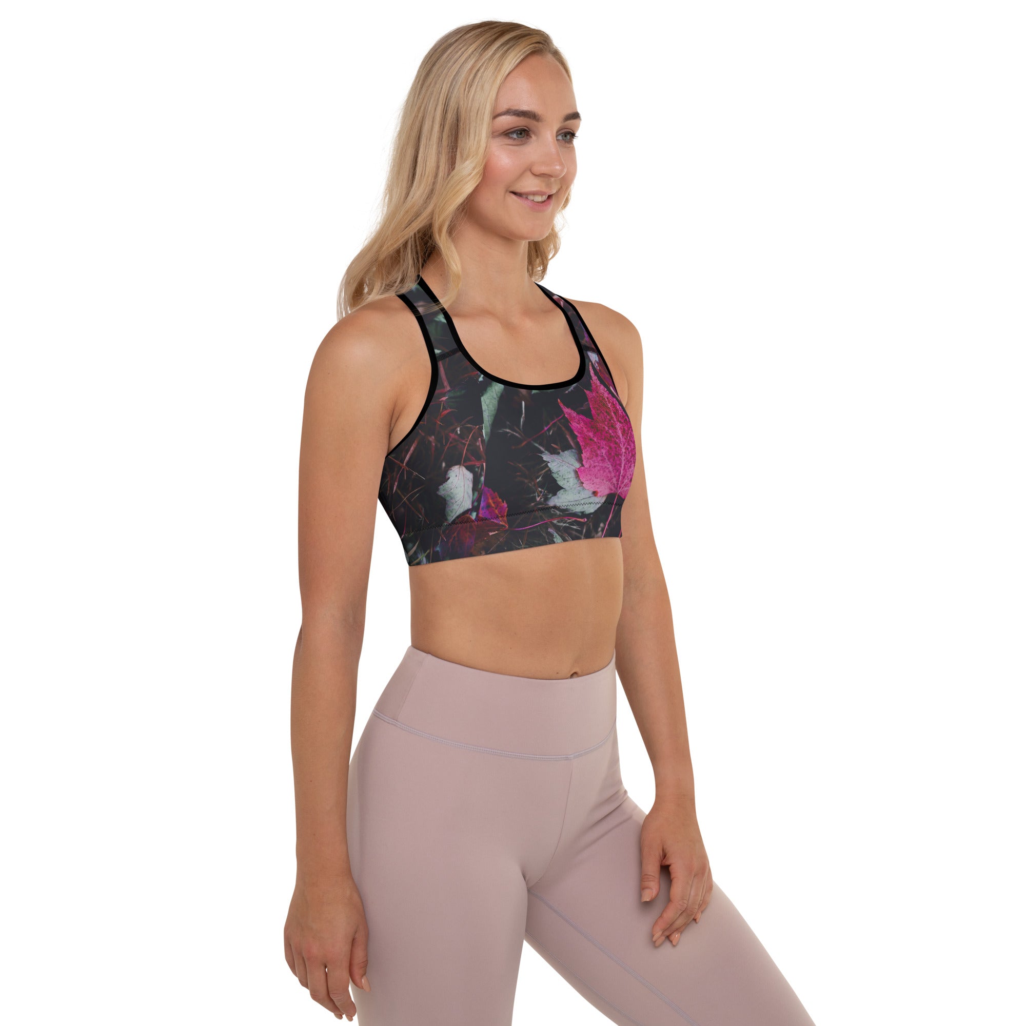 Sports Bra- Fall Design. Activewear Bra. Yoga or Gym Top. "PurpleAutumn" by WickedYo.