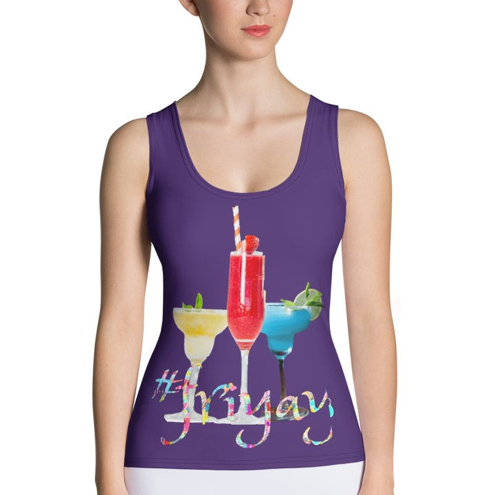 #friyay Tank Tees. Girls' Hashtag Art Tank Top-Black, Red, Purple. WickedYo.