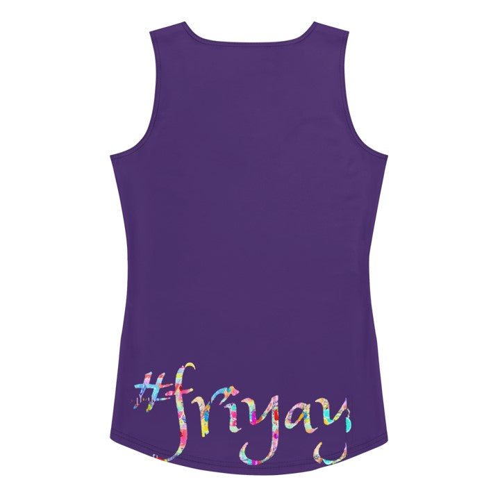 #friyay Tank Tees. Girls' Hashtag Art Tank Top-Black, Red, Purple. WickedYo.