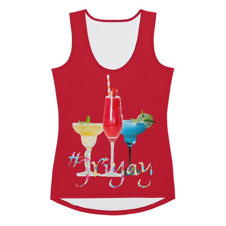 #friyay Tank Tees. Girls' Hashtag Art Tank Top-Black, Red, Purple. WickedYo.