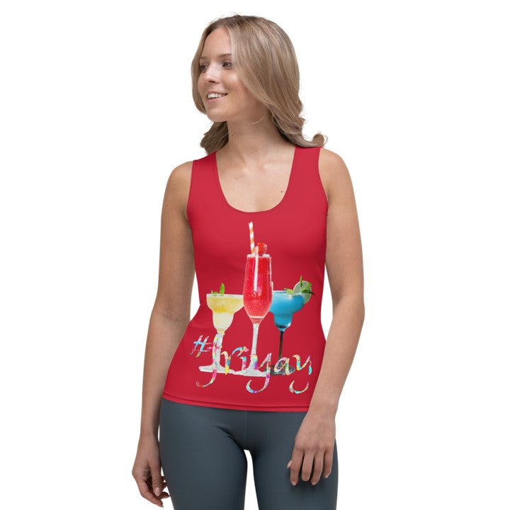 #friyay Tank Tees. Girls' Hashtag Art Tank Top-Black, Red, Purple. WickedYo.
