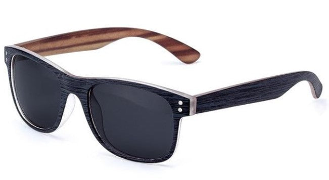 Men's Sunglasses. Polarized Wood Grained Grey "Wall Street" Shades. WickedYo