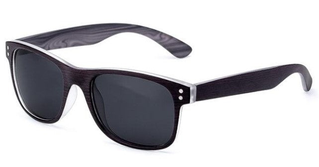 Men's Sunglasses. Polarized Wood Grained Grey "Wall Street" Shades. WickedYo